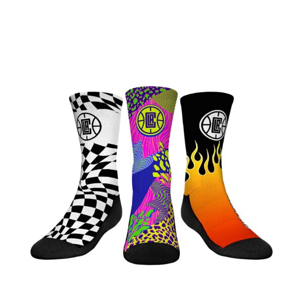 Youth Rock Em Socks LA Clippers Team Vibes Three-Pack Crew Socks Set