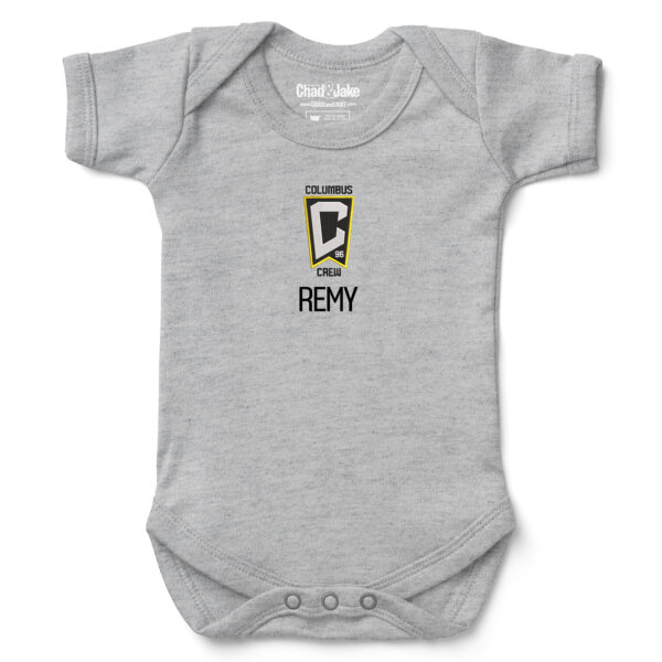 Infant Chad & Jake Heather Gray Columbus Crew Logo Personalized Bodysuit