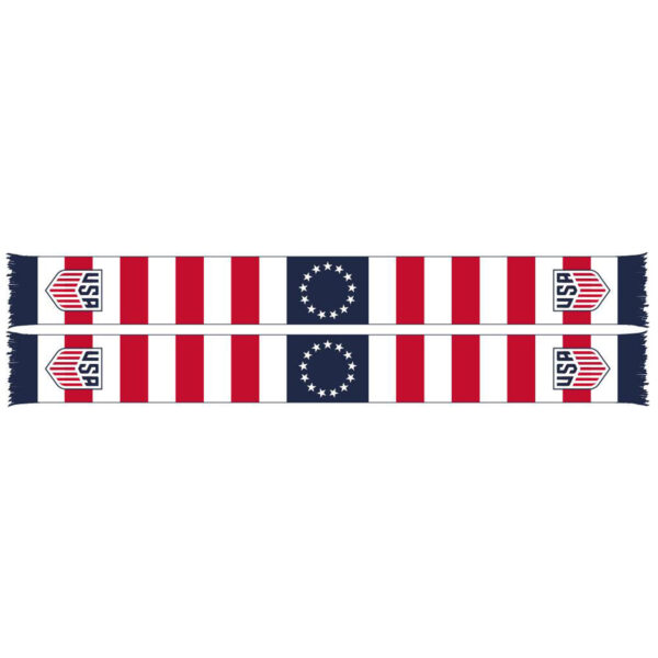 White/Red USMNT Colonial Logo Soccer Scarf