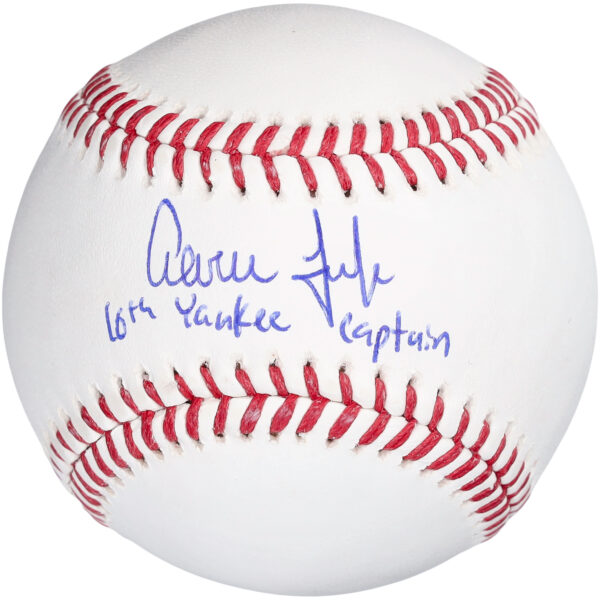 Aaron Judge New York Yankees Autographed Baseball with "16th Yankee Captain" Inscription - Image 4