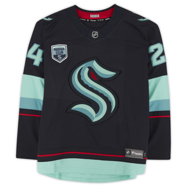 Jamie Oleksiak Deep Sea Blue Seattle Kraken Autographed Fanatics Breakaway Jersey with Inaugural Season Jersey Patch - Image 8