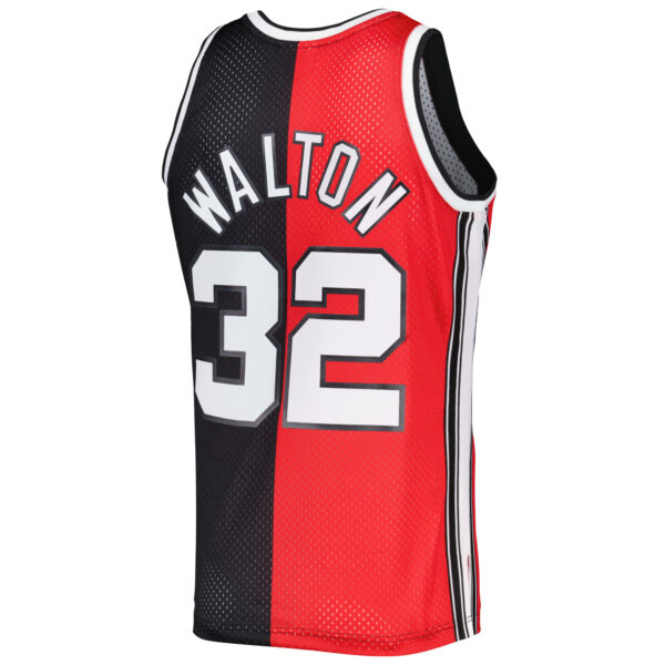 Men's Mitchell & Ness Bill Walton Red/Black Portland Trail Blazers Hardwood Classics 1976/77 Split Swingman Jersey - Image 8