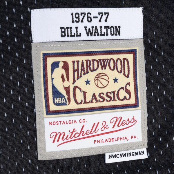 Men's Mitchell & Ness Bill Walton Red/Black Portland Trail Blazers Hardwood Classics 1976/77 Split Swingman Jersey - Image 9