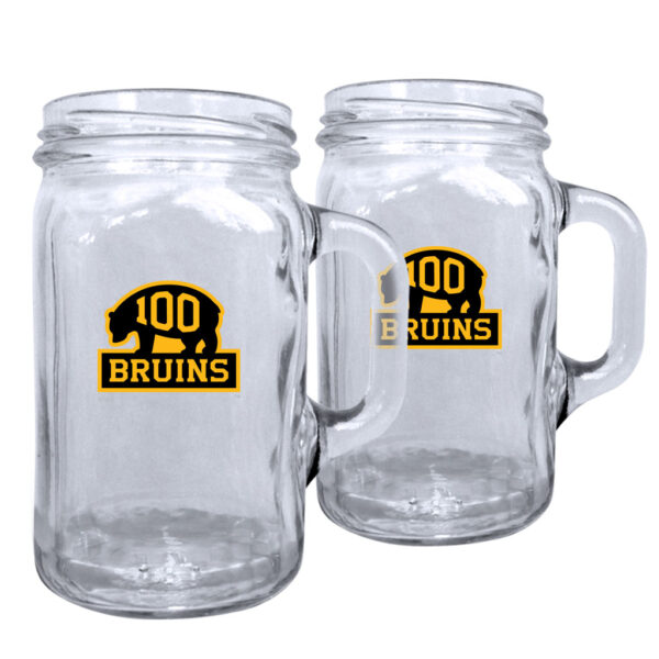 Boston Bruins Centennial Alternate Logo Two-Piece 16oz. Mason Mug Set