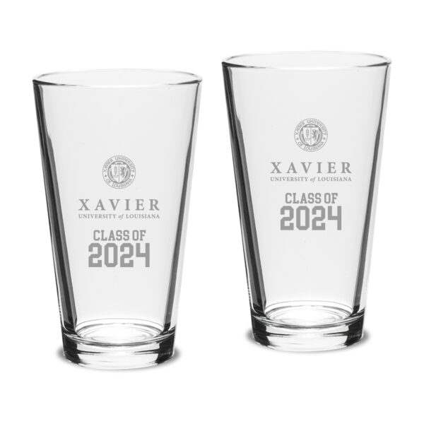 Xavier University of Louisiana Gold Rush Class of 2024 Two-Piece 16oz. Classic Pint Glass Set