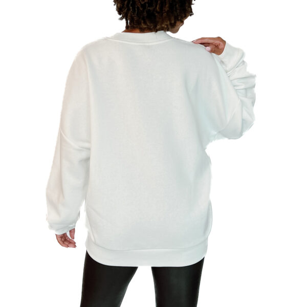 Women's Gameday Couture White Wisconsin Badgers Stars Premium Fleece Drop Pullover Sweatshirt - Image 5