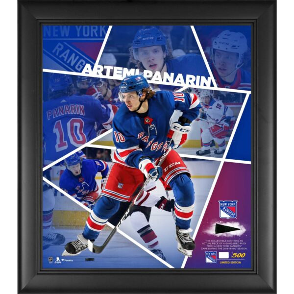 Artemi Panarin New York Rangers Framed 15" x 17" Impact Player Collage with a Piece of Game-Used Puck - Limited Edition of 500