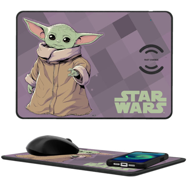 Keyscaper Grogu The Mandalorian Color Block Wireless Charger and Mouse Pad