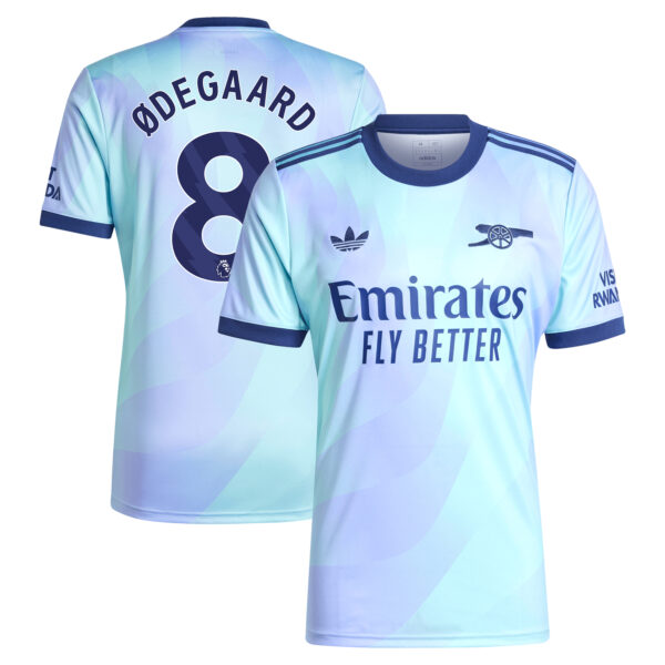 Men's adidas Originals Martin Odegaard Aqua Arsenal 2024/25 Third Replica Player Jersey - Image 2