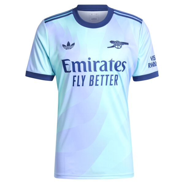 Men's adidas Originals Martin Odegaard Aqua Arsenal 2024/25 Third Replica Player Jersey - Image 3