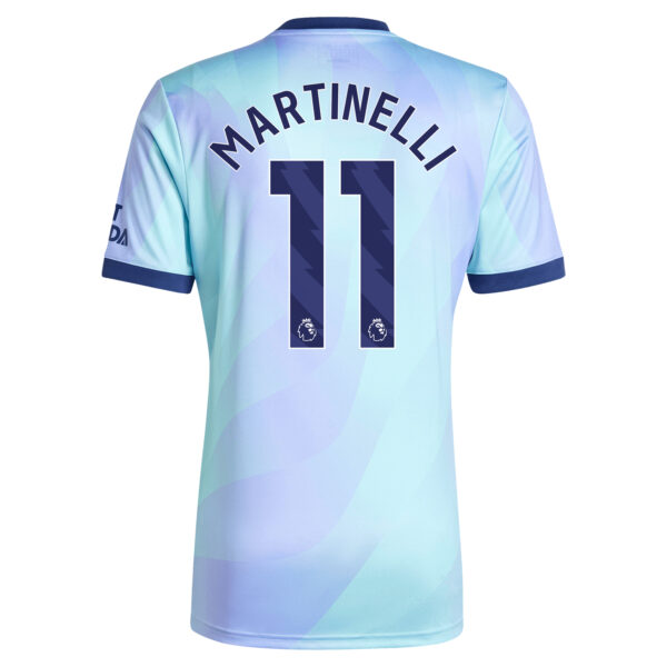 Men's adidas Originals Gabriel Martinelli Aqua Arsenal 2024/25 Third Replica Player Jersey - Image 10