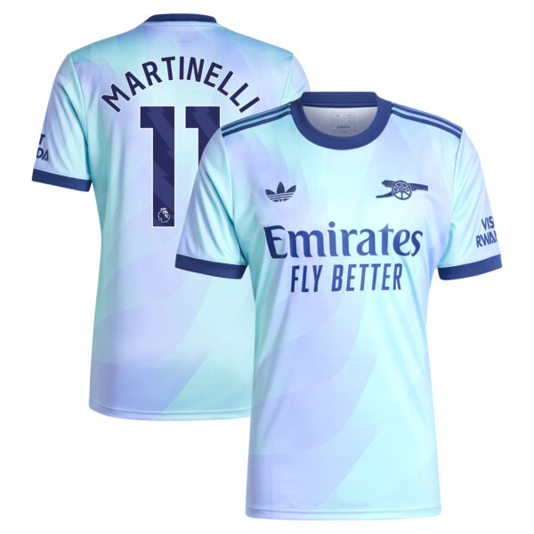 Men's adidas Originals Gabriel Martinelli Aqua Arsenal 2024/25 Third Replica Player Jersey