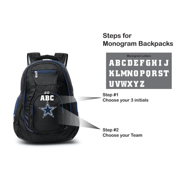 MOJO Black Dallas Cowboys Personalized Premium Color Trim Backpack - Image 5