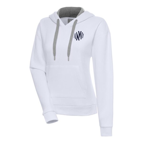 Women's Antigua  White Nashville SC Victory Pullover Hoodie