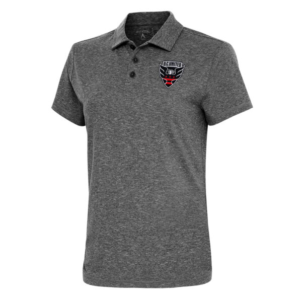 Women's Antigua  Heather Black D.C. United Motivated Polo