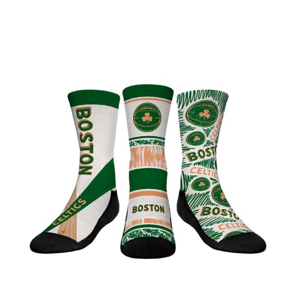 Youth Rock Em Socks  Boston Celtics 2023/24 City Edition Three-Pack Crew Socks Set - Image 2