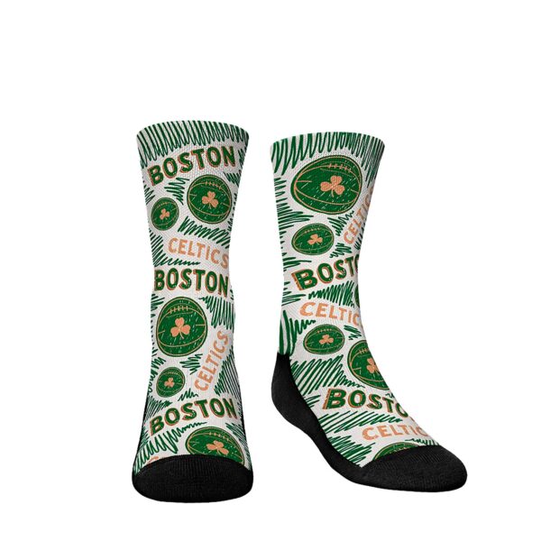 Youth Rock Em Socks  Boston Celtics 2023/24 City Edition Three-Pack Crew Socks Set - Image 5