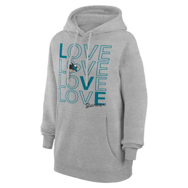 Women's G-III 4Her by Carl Banks  Gray San Jose Sharks Hockey Love Fleece Pullover Hoodie - Image 6