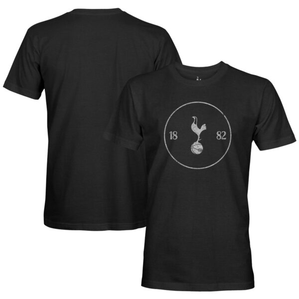 Men's 1863FC  Black Tottenham Hotspur Mono Crest Slub T-Shirt