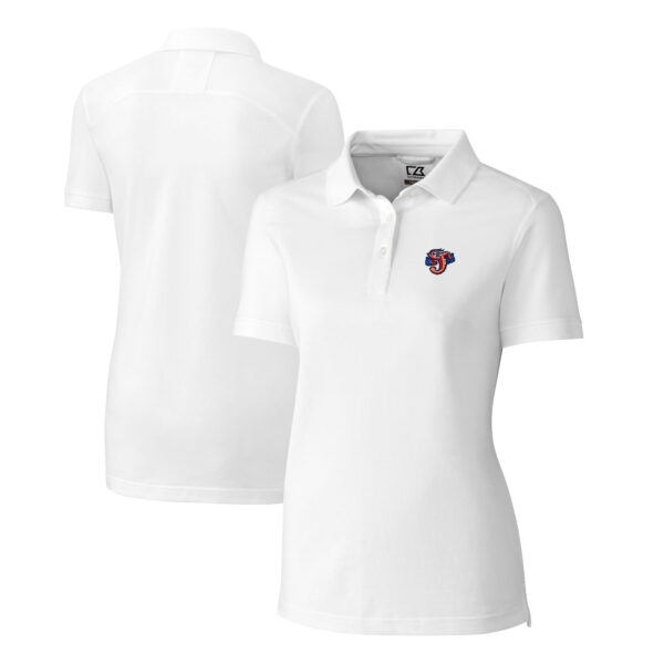 Women's Cutter & Buck White Jacksonville Jumbo Shrimp Advantage Tri-Blend Pique Polo