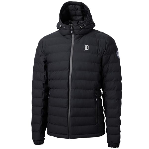 Men's Cutter & Buck Black Detroit Tigers Mission Ridge Repreve® Eco Insulated Full-Zip Hoodie Puffer Jacket - Image 6