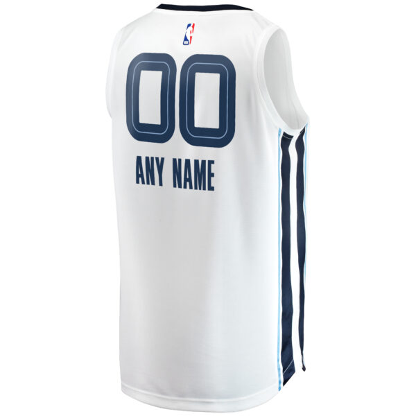 Men's Fanatics White Memphis Grizzlies Fast Break Custom Replica Jersey - Association Edition - Image 7