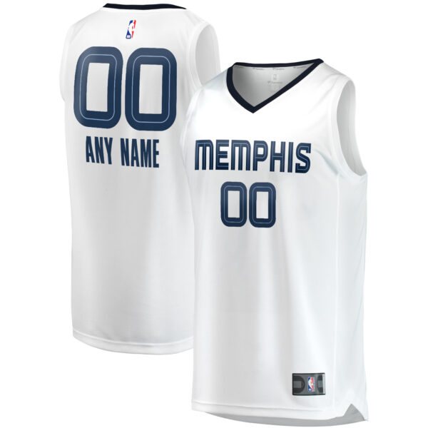 Men's Fanatics White Memphis Grizzlies Fast Break Custom Replica Jersey - Association Edition