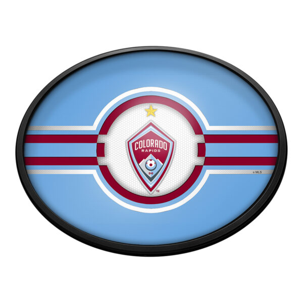 Colorado Rapids 18'' x 14'' Slimline Illuminated Striped Oval Wall Sign