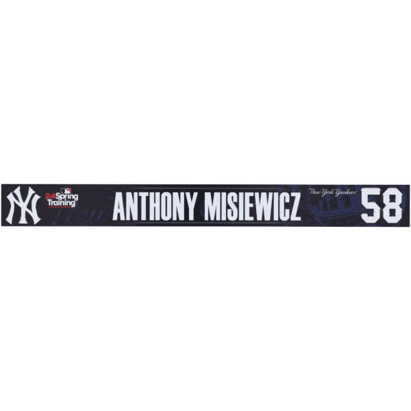 Anthony Misiewicz New York Yankees Player-Issued #58 Navy Nameplate from 2024 MLB Spring Training