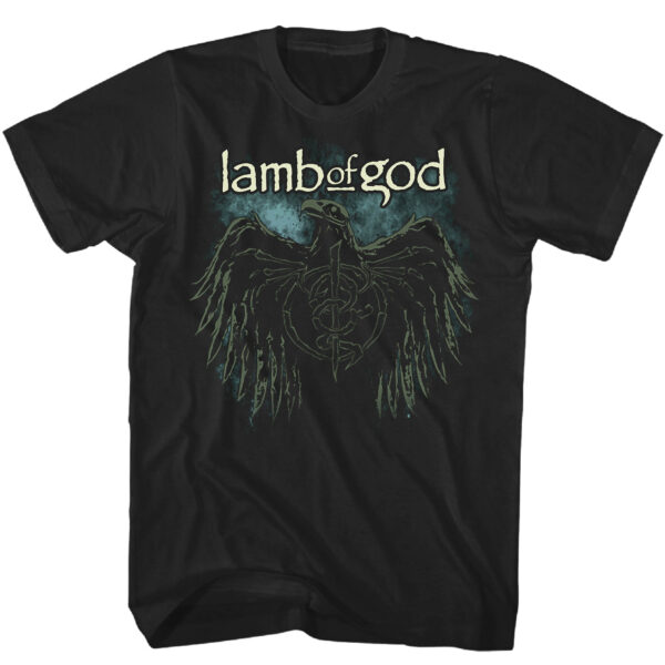 Men's Franchise Club Black Lamb of God Crow T-Shirt - Image 3