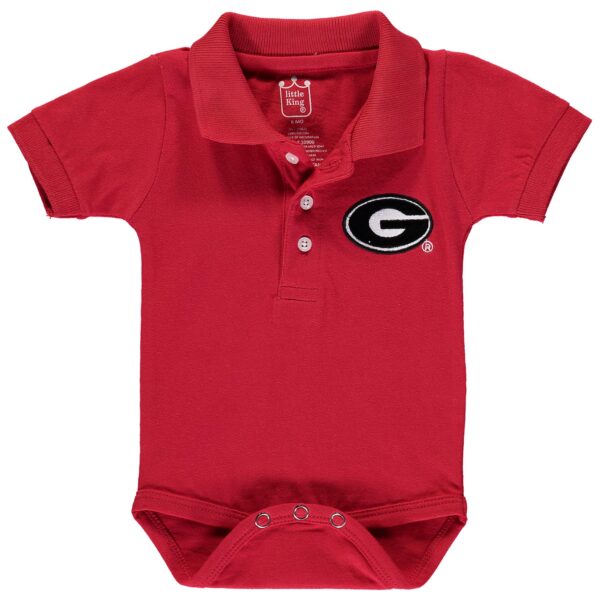 Infant Red Georgia Bulldogs Polo Bodysuit - Image 4