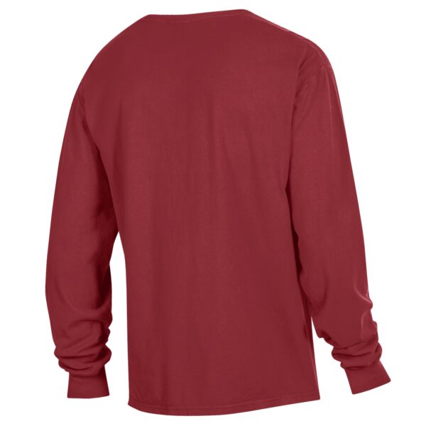 Men's ComfortWash Red Cal State Stanislaus Warriors Stack Garment Dyed Long Sleeve T-Shirt - Image 4
