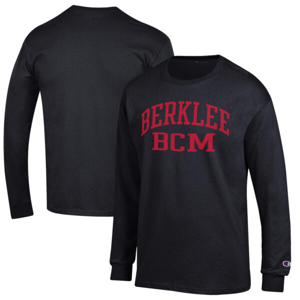 Men's Champion Black Berklee College of Music Jersey Long Sleeve T-Shirt - Image 5