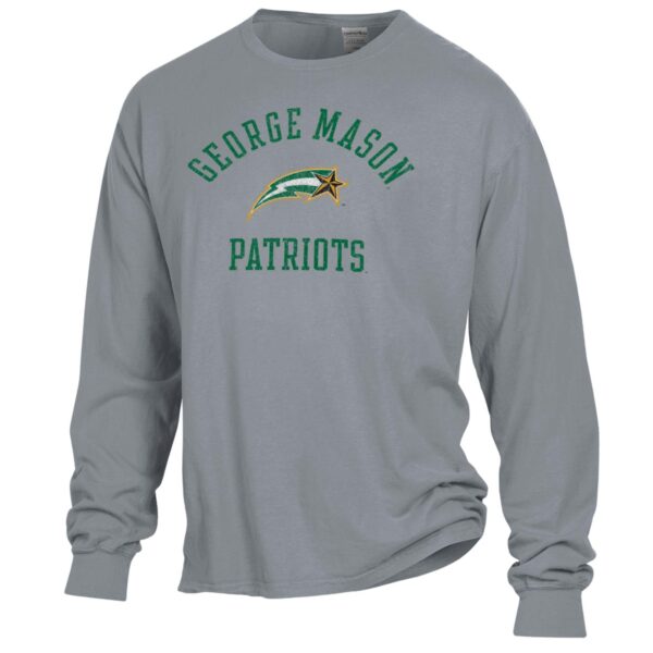Men's ComfortWash Gray George Mason Patriots Garment Dyed Long Sleeve T-Shirt - Image 6