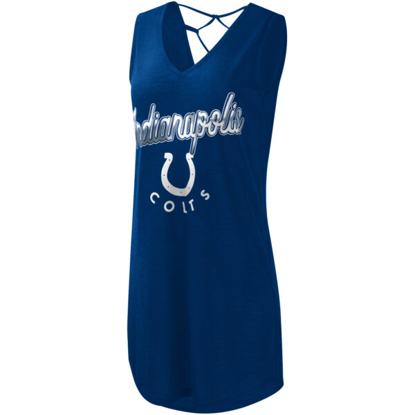Women's G-III 4Her by Carl Banks Royal Indianapolis Colts Game Time Swim V-Neck Cover-Up Dress - Image 7