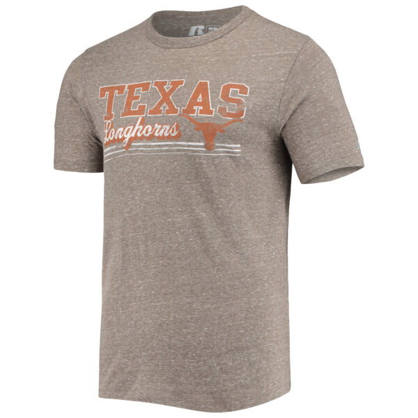 Men's Russell Heathered Charcoal Texas Longhorns Tri-Blend T-Shirt - Image 5