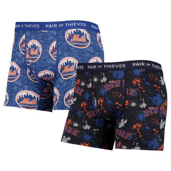 Men's Pair of Thieves Black/Royal New York Mets Super Fit 2-Pack Boxer Briefs Set - Image 7