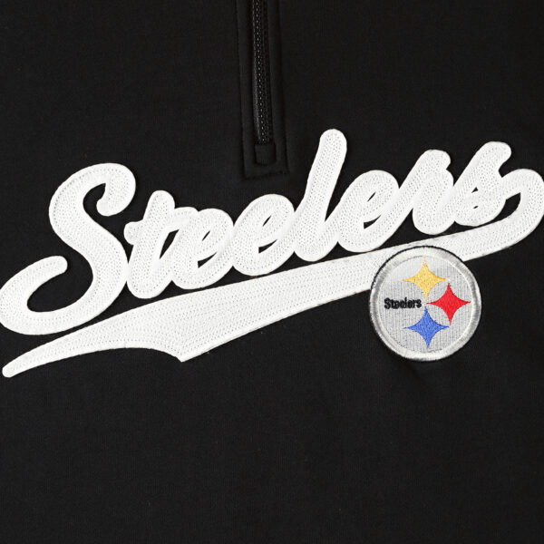 Men's Tommy Hilfiger Black/Gold Pittsburgh Steelers Aiden Quarter-Zip Sweatshirt - Image 11