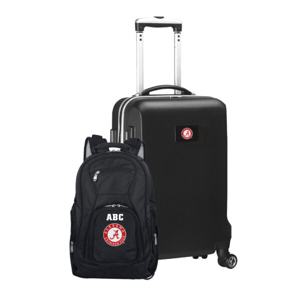 MOJO Black Alabama Crimson Tide Personalized Deluxe 2-Piece Backpack & Carry-On Set - Image 3