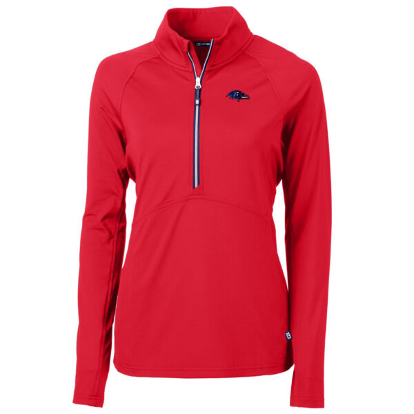Women's Cutter & Buck Red Baltimore Ravens Adapt Eco Knit Stretch Recycled Half-Zip Pullover Top - Image 6