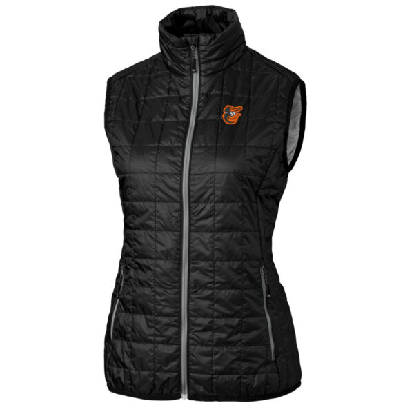 Women's Cutter & Buck Black Baltimore Orioles Rainier PrimaLoft Eco Full-Zip Puffer Vest - Image 6