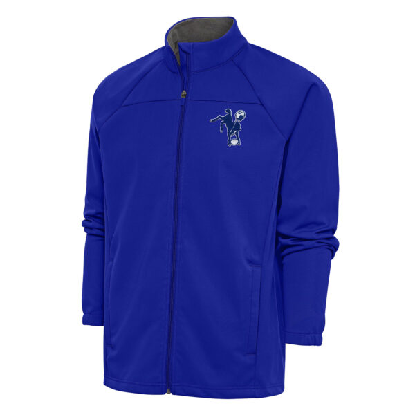 Men's Antigua Royal Indianapolis Colts Team Logo Throwback Links Full-Zip Golf Jacket