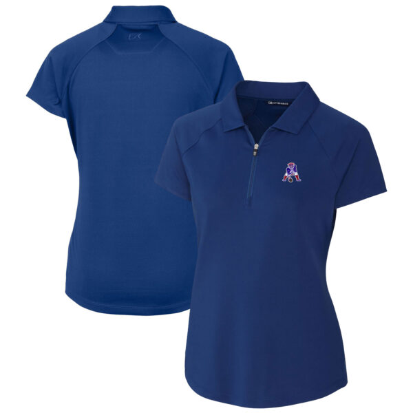 Women's Cutter & Buck Royal New England Patriots Throwback Logo Forge Stretch Polo