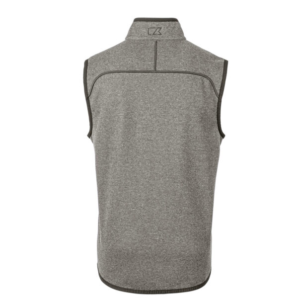 Men's Cutter & Buck Heather Gray George Mason Patriots Mainsail Sweater-Knit Big & Tall Full-Zip Vest - Image 4