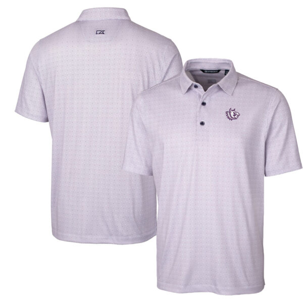 Men's Cutter & Buck Purple TCU Horned Frogs Team Logo Big & Tall Pike Double Dot Print Stretch Polo - Image 5