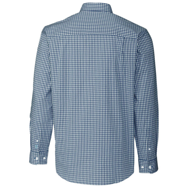 Men's Cutter & Buck Navy Gonzaga Bulldogs Easy Care Stretch Gingham Long Sleeve Button-Down Shirt - Image 7