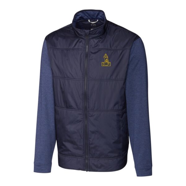 Men's Cutter & Buck Navy Northern Arizona Lumberjacks Vault Stealth Hybrid Quilted Full-Zip Windbreaker Jacket - Image 7