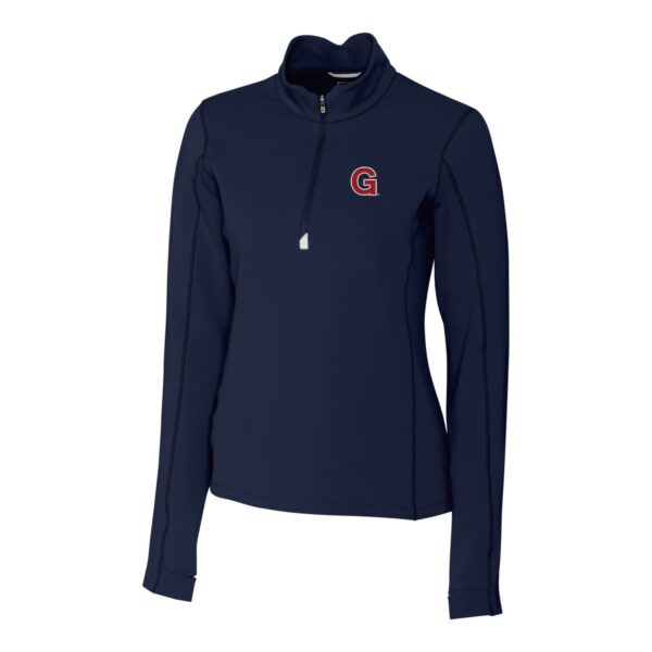 Women's Cutter & Buck Navy Gonzaga Bulldogs Traverse Stretch Quarter-Zip Pullover Top - Image 9
