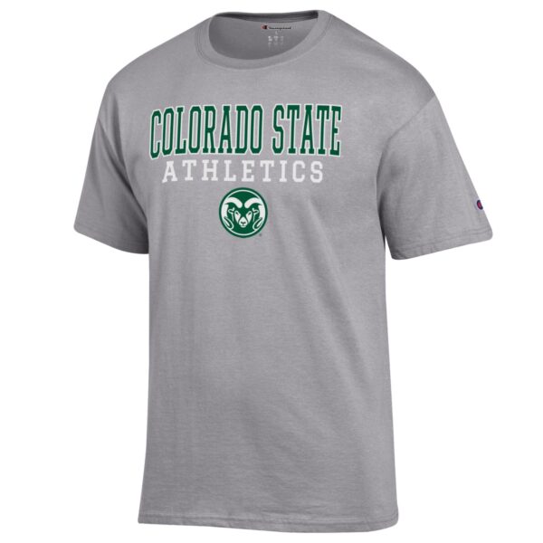 Men's Champion  Gray Colorado State Rams Athletics Logo Stack T-Shirt - Image 7