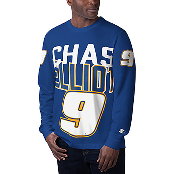 Men's Starter Royal Chase Elliott Clutch Hit Graphic Long Sleeve T-Shirt - Image 2